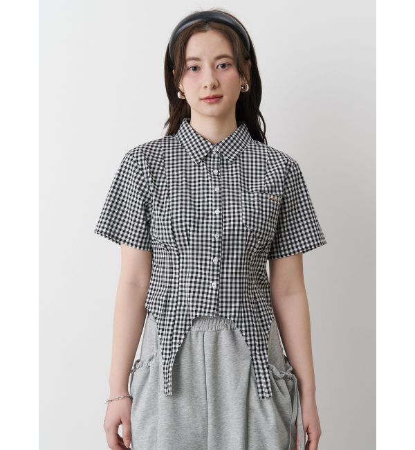 CALNAMUR「CORSET GINGHAM CHECK SHIRTS/コルセットギンガムチェックシャツ」|シャツ・ブラウス|