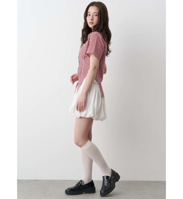 CALNAMUR「CORSET GINGHAM CHECK SHIRTS/コルセットギンガムチェックシャツ」|シャツ・ブラウス|