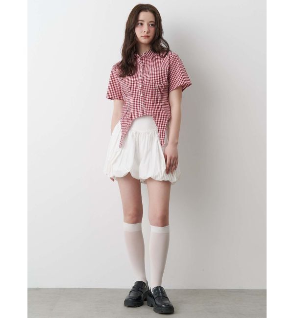 CALNAMUR「CORSET GINGHAM CHECK SHIRTS/コルセットギンガムチェックシャツ」|シャツ・ブラウス|