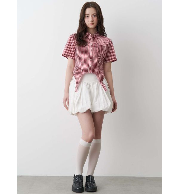 CALNAMUR「CORSET GINGHAM CHECK SHIRTS/コルセットギンガムチェックシャツ」|シャツ・ブラウス|