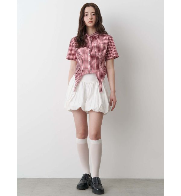 CALNAMUR「CORSET GINGHAM CHECK SHIRTS/コルセットギンガムチェックシャツ」|シャツ・ブラウス|