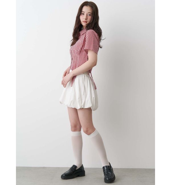 CALNAMUR「CORSET GINGHAM CHECK SHIRTS/コルセットギンガムチェックシャツ」|シャツ・ブラウス|