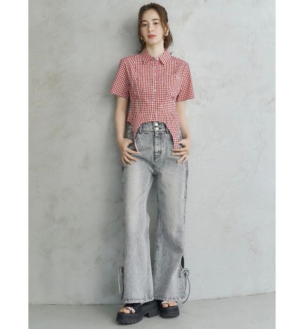 CALNAMUR「CORSET GINGHAM CHECK SHIRTS/コルセットギンガムチェックシャツ」|シャツ・ブラウス|