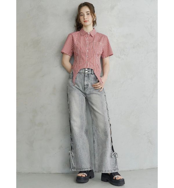 CALNAMUR「CORSET GINGHAM CHECK SHIRTS/コルセットギンガムチェックシャツ」|シャツ・ブラウス|