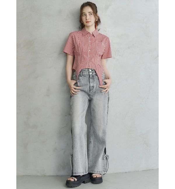 CALNAMUR「CORSET GINGHAM CHECK SHIRTS/コルセットギンガムチェックシャツ」|シャツ・ブラウス|