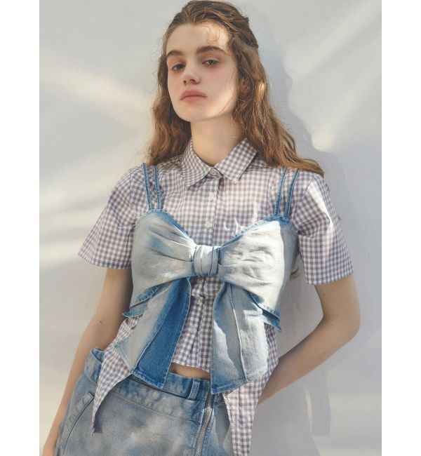 CALNAMUR「CORSET GINGHAM CHECK SHIRTS/コルセットギンガムチェックシャツ」|シャツ・ブラウス|