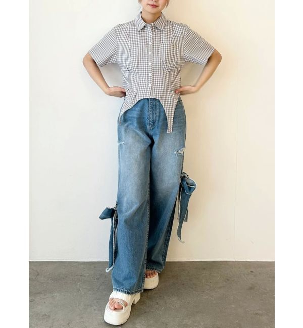 CALNAMUR「CORSET GINGHAM CHECK SHIRTS/コルセットギンガムチェックシャツ」|シャツ・ブラウス|