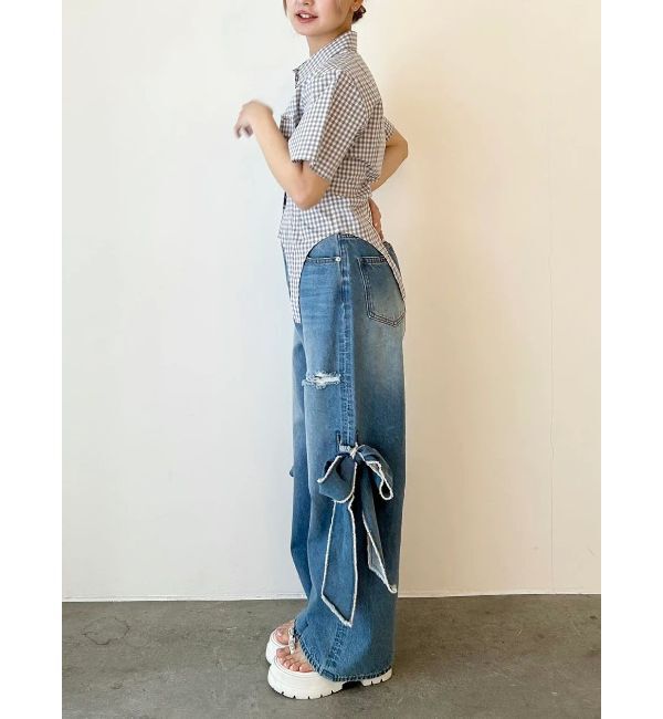 CALNAMUR「CORSET GINGHAM CHECK SHIRTS/コルセットギンガムチェックシャツ」|シャツ・ブラウス|