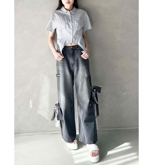 CALNAMUR「CORSET GINGHAM CHECK SHIRTS/コルセットギンガムチェックシャツ」|シャツ・ブラウス|