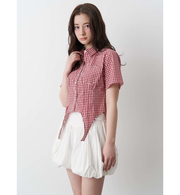 CALNAMUR「CORSET GINGHAM CHECK SHIRTS/コルセットギンガムチェックシャツ」|シャツ・ブラウス|