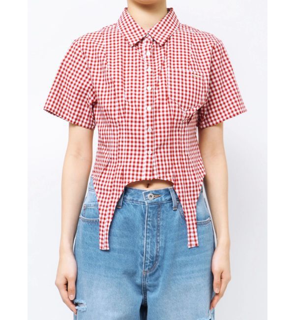 CALNAMUR「CORSET GINGHAM CHECK SHIRTS/コルセットギンガムチェックシャツ」|シャツ・ブラウス|