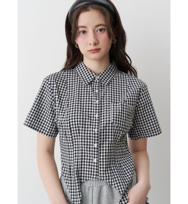 CALNAMUR「CORSET GINGHAM CHECK SHIRTS/コルセットギンガムチェックシャツ」|シャツ・ブラウス|