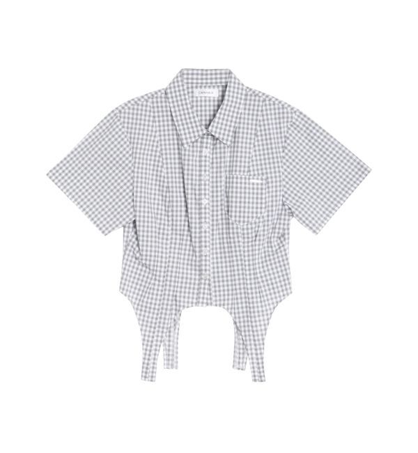 CALNAMUR「CORSET GINGHAM CHECK SHIRTS/コルセットギンガムチェックシャツ」|シャツ・ブラウス|