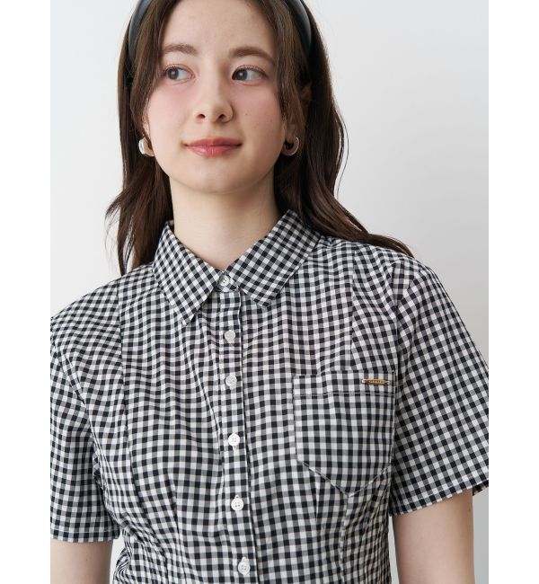 CALNAMUR「CORSET GINGHAM CHECK SHIRTS/コルセットギンガムチェックシャツ」|シャツ・ブラウス|