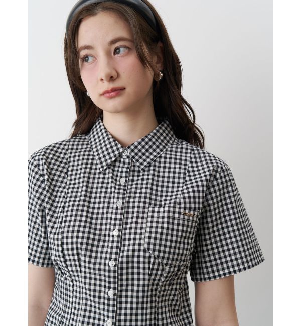 CALNAMUR「CORSET GINGHAM CHECK SHIRTS/コルセットギンガムチェックシャツ」|シャツ・ブラウス|