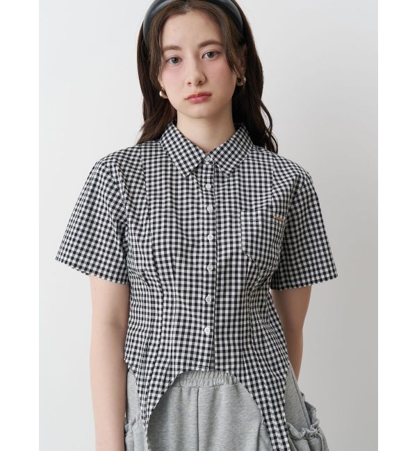 CALNAMUR「CORSET GINGHAM CHECK SHIRTS/コルセットギンガムチェックシャツ」|シャツ・ブラウス|