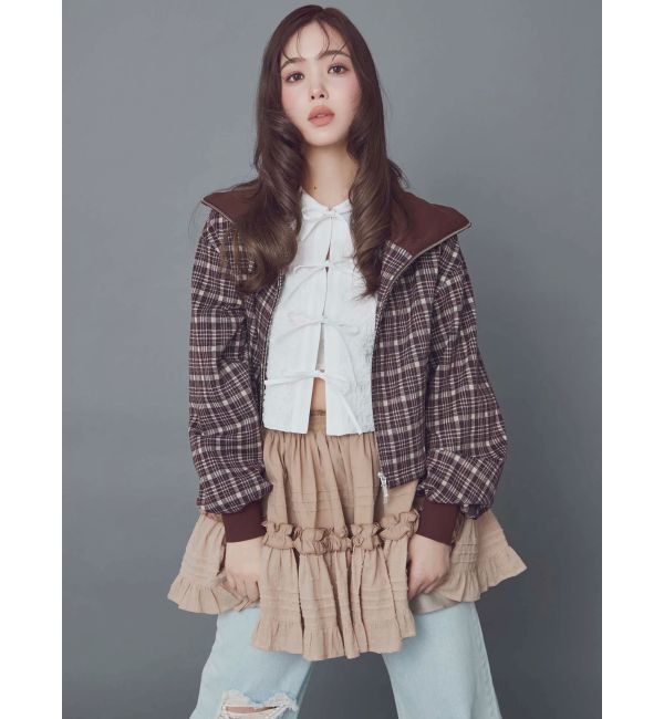 CALNAMUR「シャツカラーギャザーリボンカットソー」|シャツ・ブラウス|