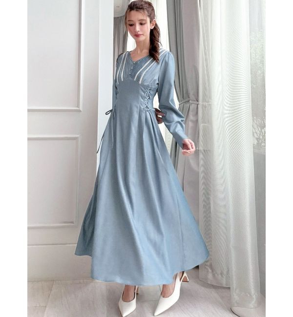 RESEXXY「バイカラーピンタックフレアワンピース」|ワンピース|