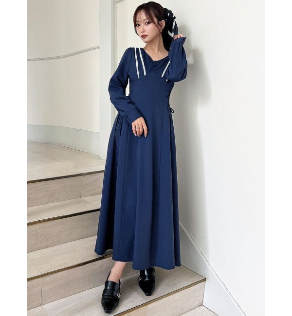 RESEXXY「バイカラーピンタックフレアワンピース」|ワンピース|