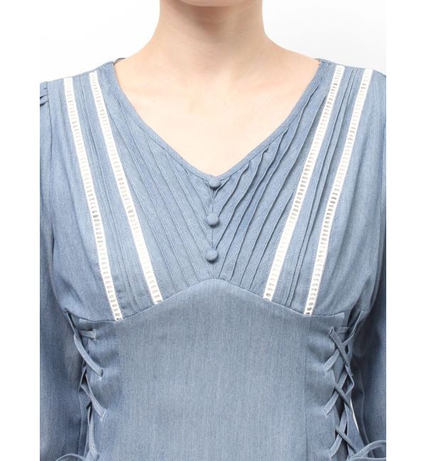 RESEXXY「バイカラーピンタックフレアワンピース」|ワンピース|