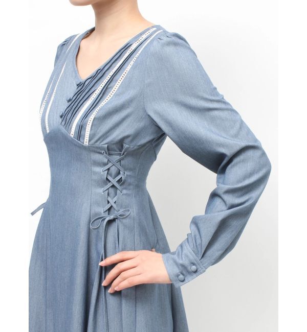 RESEXXY「バイカラーピンタックフレアワンピース」|ワンピース|