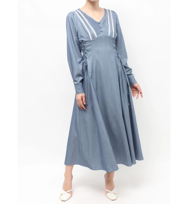 RESEXXY「バイカラーピンタックフレアワンピース」|ワンピース|