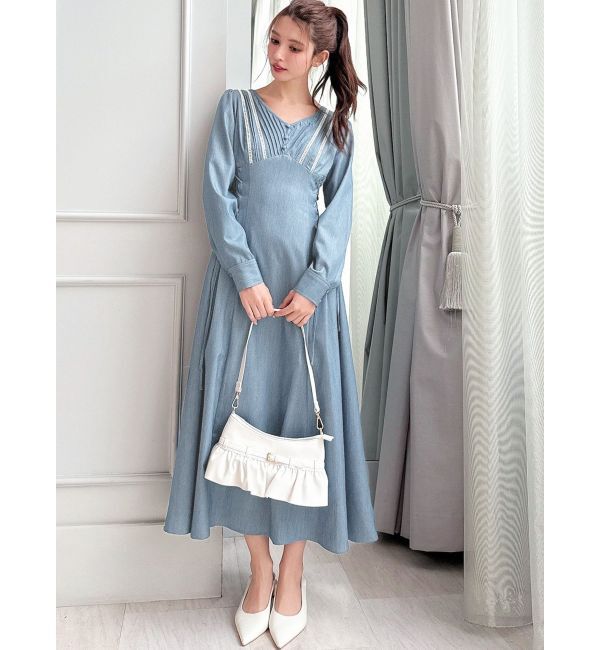 RESEXXY「バイカラーピンタックフレアワンピース」|ワンピース|