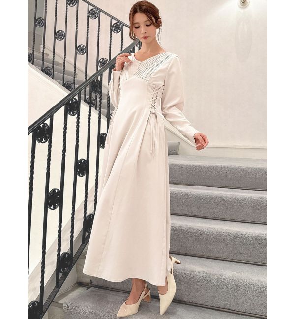 RESEXXY「バイカラーピンタックフレアワンピース」|ワンピース|