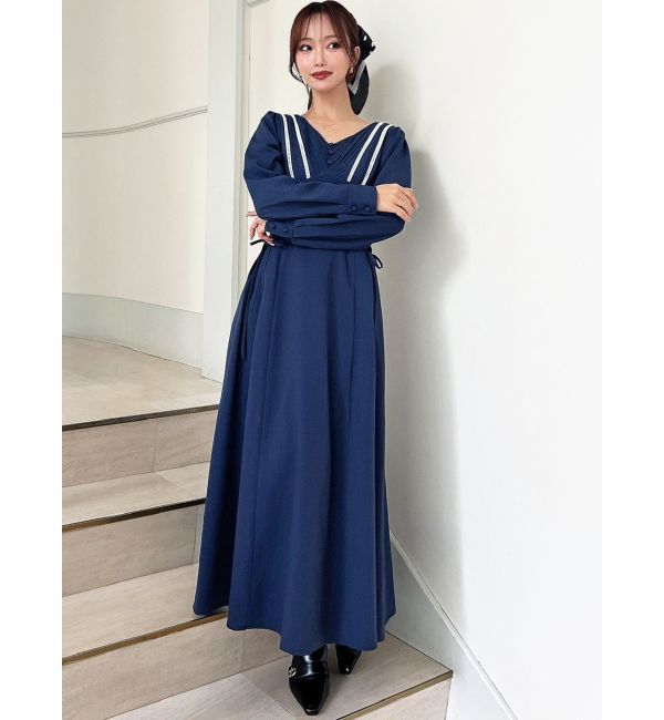 RESEXXY「バイカラーピンタックフレアワンピース」|ワンピース|