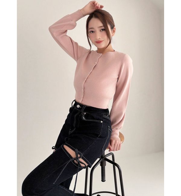 RESEXXY「クルーネックニットカーディガン」|カーディガン|