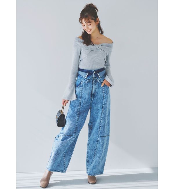 dazzlin「【CanCamタイアップ】カーブラインデニムパンツ」|デニム|