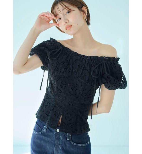 dazzlin「2WAYバルーンスリーブコットンレースブラウス」|シャツ・ブラウス|