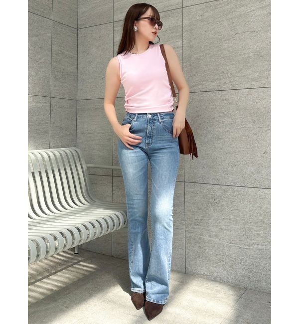 dazzlin「【吉田朱里】メイクアップフレアデニムパンツ」|デニム|