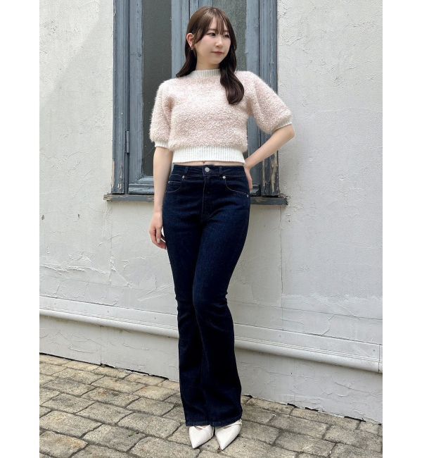 dazzlin「【吉田朱里】メイクアップフレアデニムパンツ」|デニム|
