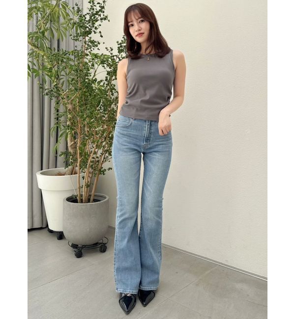 dazzlin「【吉田朱里】メイクアップフレアデニムパンツ」|デニム|