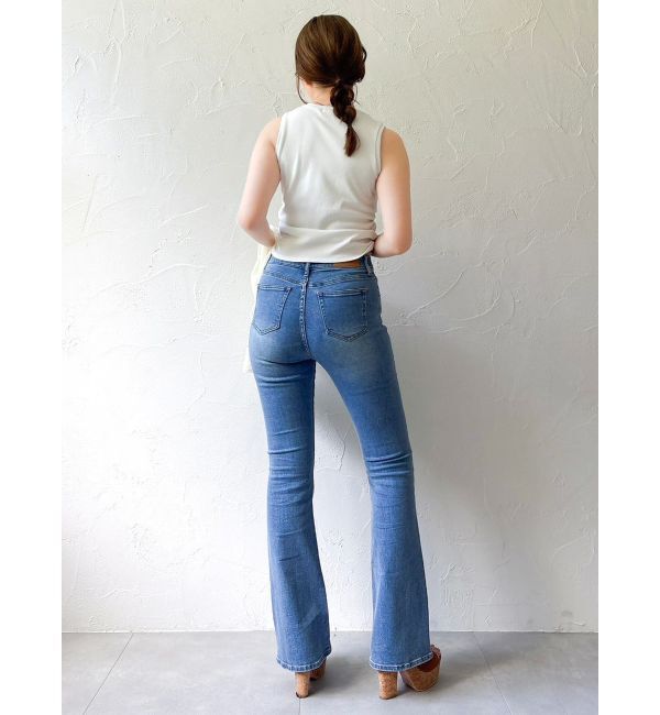 dazzlin「【吉田朱里】メイクアップフレアデニムパンツ」|デニム|