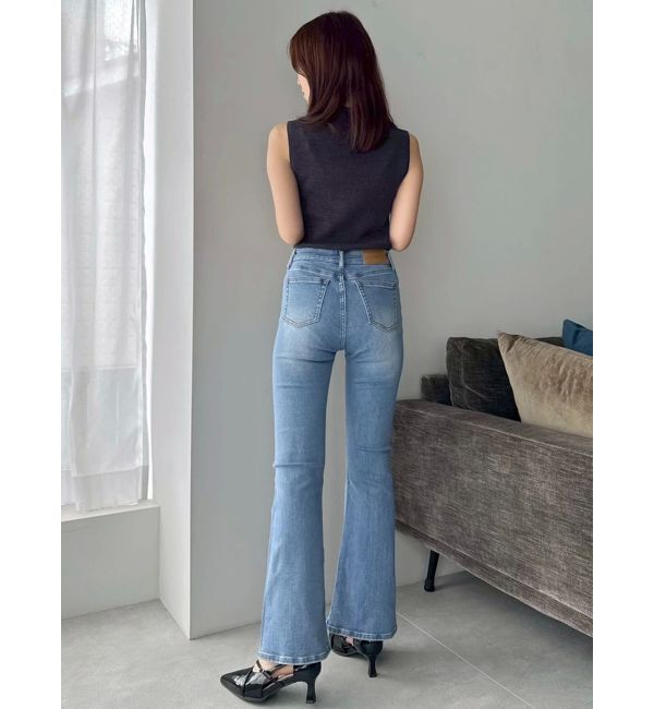 dazzlin「【吉田朱里】メイクアップフレアデニムパンツ」|デニム|