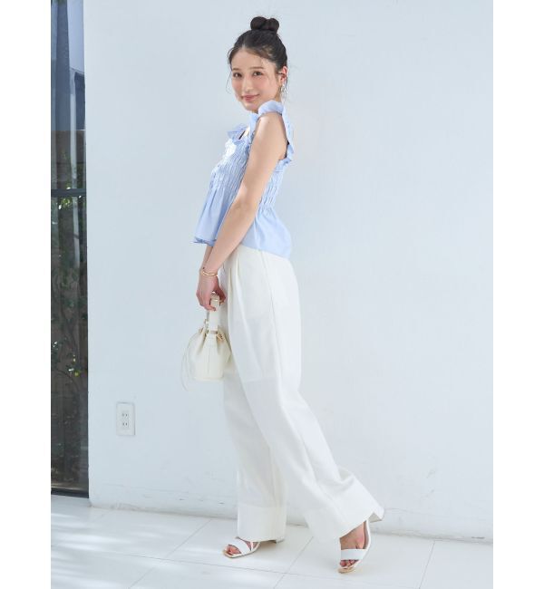 MERCURYDUO「シャーリングフリルバックシャンブラウス」|シャツ・ブラウス|