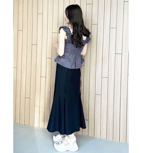 MERCURYDUO「シャーリングフリルバックシャンブラウス」|シャツ・ブラウス|