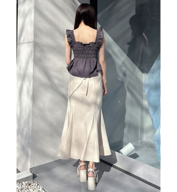 MERCURYDUO「シャーリングフリルバックシャンブラウス」|シャツ・ブラウス|