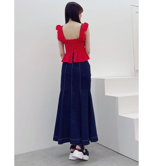 MERCURYDUO「シャーリングフリルバックシャンブラウス」|シャツ・ブラウス|