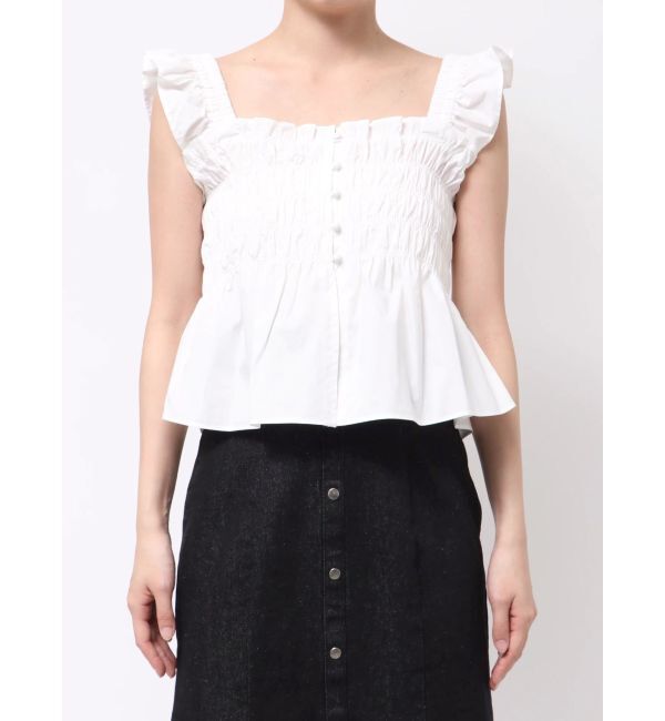 MERCURYDUO「シャーリングフリルバックシャンブラウス」|シャツ・ブラウス|