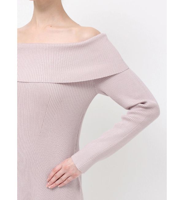 MERCURYDUO「レーストリムオフショルニットワンピース」|ワンピース|