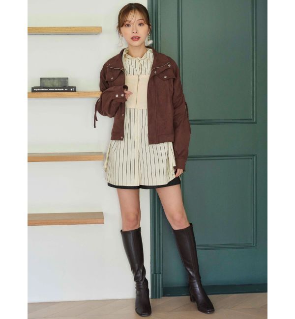 MERCURYDUO「シャーリングZIPビスチェセットシャツ」|シャツ・ブラウス|