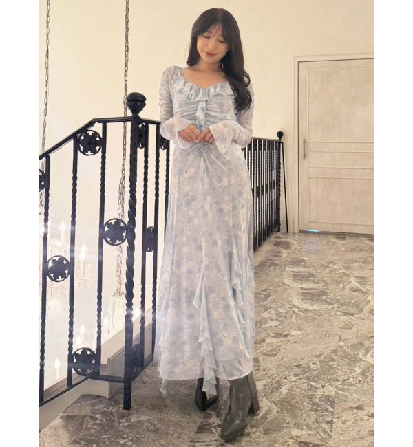 MERCURYDUO「チュールラッフルヘムワンピース」|ワンピース|