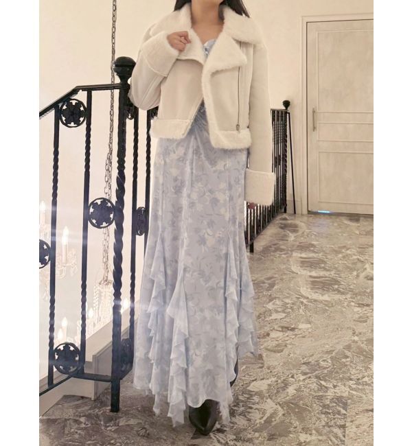 MERCURYDUO「チュールラッフルヘムワンピース」|ワンピース|