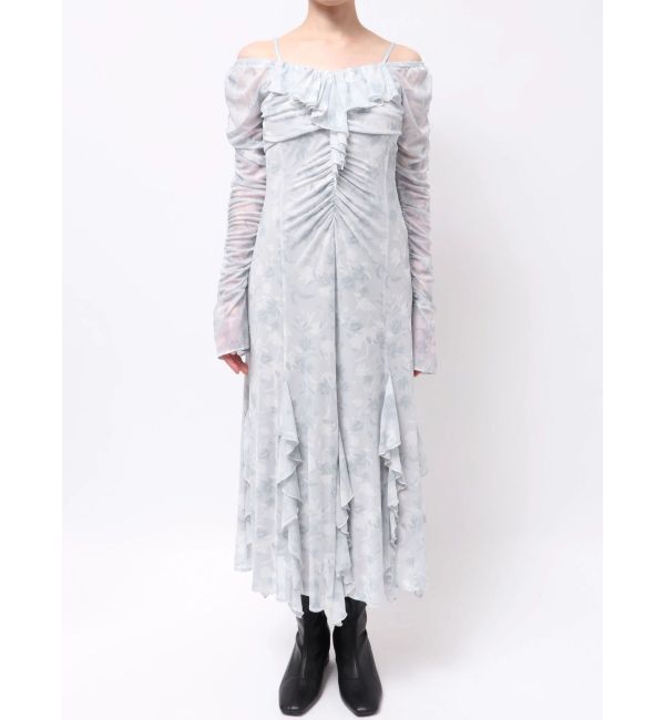 MERCURYDUO「チュールラッフルヘムワンピース」|ワンピース|