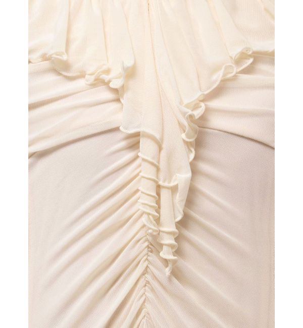 MERCURYDUO「チュールラッフルヘムワンピース」|ワンピース|