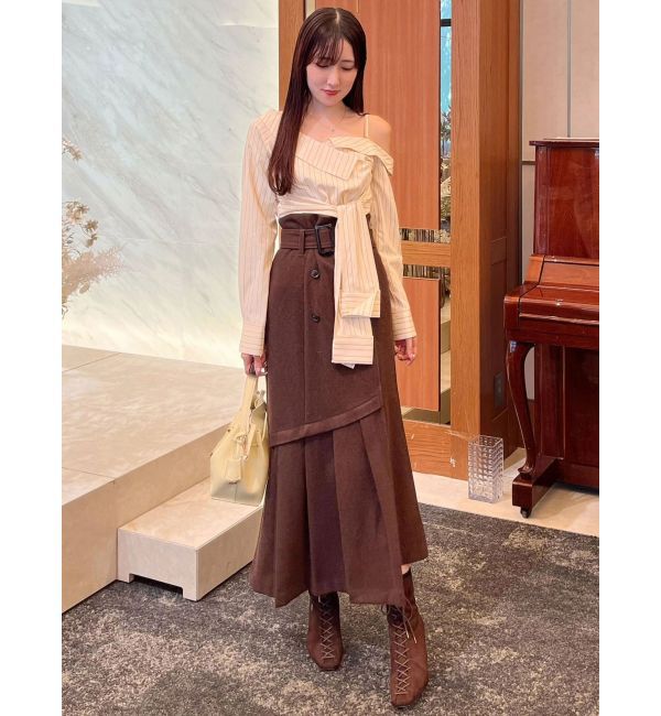 MERCURYDUO「アシメツイストシャツ」|シャツ・ブラウス|