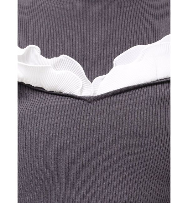 MERCURYDUO「プリーツフリル使いニット」|ニット・セーター|